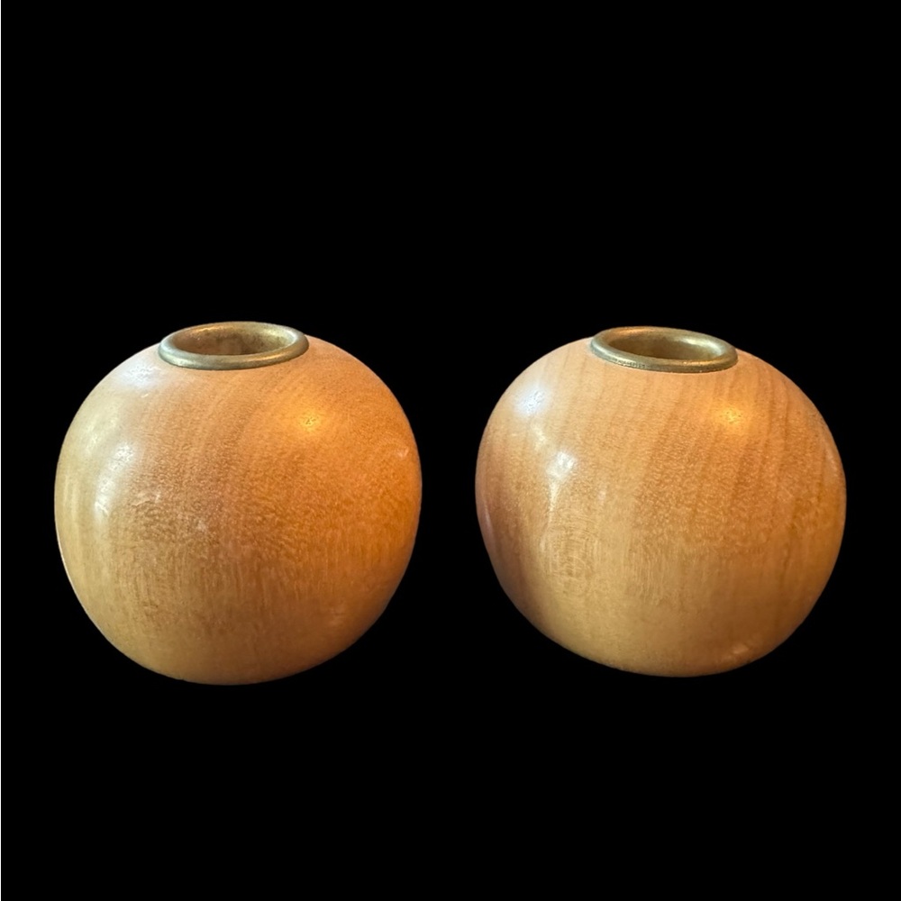 Midcentury Myrtlewood Candlesticks MCM Vintage Retro